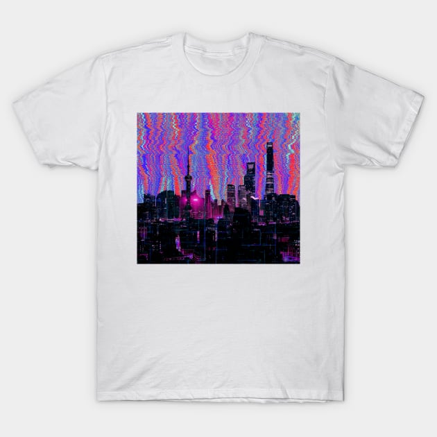 Glitched City T-Shirt by Mihadom